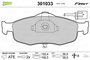 Jarrupalasarja, levyjarru, Etuakseli, FORD, 1022079, 1073732, 1079348, 1095202, 1096940, 1130758, 1145455, 1521325, 5029148, 6827586, 68