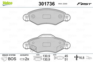 Jarrupalasarja, levyjarru, Etuakseli, TOYOTA YARIS, 04465-0D010, 04465-0D040, 44650D010, 44650D040