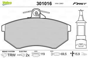 Jarrupalasarja, levyjarru, Etuakseli, AUDI 90 B2, VW GOLF III, VENTO, 357698151F, 859698151, 859698151A