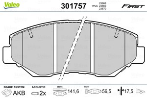 Jarrupalasarja, levyjarru, Etuakseli, HONDA CIVIC Halvkombi X, CR-V II, CR-V III, 06450-S9A-A00, 06450-S9A-A01, 06450-S9A-E50, 06450-S9A