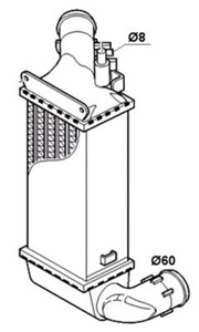 Välijäähdytin, CITROËN C5 I, C5 II, C5 Break I, C5 Break II, C5 Skåp / kombi, PEUGEOT 406, 406 Break, 607, 0384F3, 9637809480, E256077
