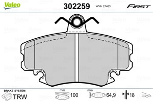 Jarrupalasarja, levyjarru, Etuakseli, DACIA,LADA,RENAULT, 410602192R, 7701208265