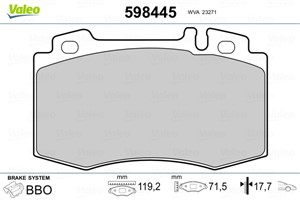 Jarrupalasarja, levyjarru, Etuakseli, MERCEDES-BENZ, 0034200520, 0034201820, 0034204220, 0044200420, 1634200620, 1634200820, 1634201020,