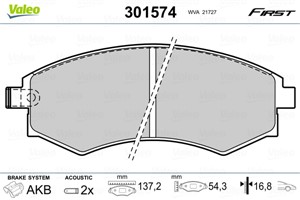 Jarrupalasarja, levyjarru, Etuakseli, DAEWOO,HYUNDAI,KIA,NISSAN,SSANGYONG, 410600C890, 41060-0C890, 410603C490, 41060-3C490, 4106048R91,