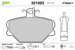 Jarrupalasarja, levyjarru, Etuakseli, FIAT PANDA, PANDA Skåp/halvkombi, TEMPRA, TIPO, UNO, UNO Skåp, LANCIA DEDRA, Y10, 063576, 5888781,