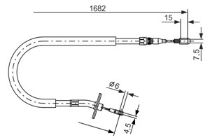 Vaijeri, käsijarru, Taakse, vasen, MERCEDES-BENZ, 667 420 46 85, A 667 420 46 85