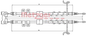 Vaijeri, käsijarru, Takana, Oikea, Vasen, FORD TOURNEO CONNECT, TRANSIT CONNECT, 4367116, 4388054, 4407359, 4419302, 4439345, 4480912, 4