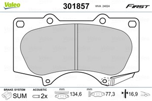 Jarrupalasarja, levyjarru, Etuakseli, LEXUS,MITSUBISHI,TOYOTA, 04465-04070, 04465-0K030, 04465-0K090, 04465-0K360, 04465-0K370, 04465-0K