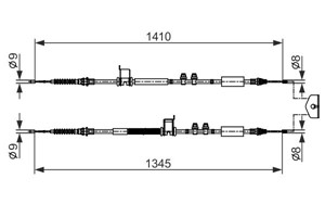 Vaijeri, käsijarru, Keskellä, FORD ECOSPORT, 1801942, 1850157, CN152A603AB