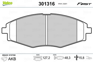 Jarrupalasarja, levyjarru, Etuakseli, CHEVROLET MATIZ, SPARK, DAEWOO LANOS, LANOS Sedan, MATIZ, MATIZ Skåp/halvkombi, 96273708, 96281945