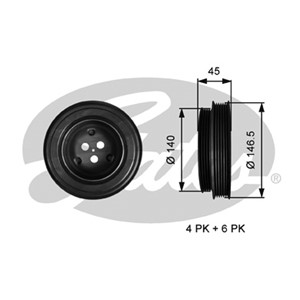 Hihnapyörä, kampiakseli, CITROËN,FIAT,FORD,JAGUAR,PEUGEOT, 0515.S9, 0515.T1, 0515S9, 0515T1, 1372498, 1372756, 1376475, 1386188, 1387095